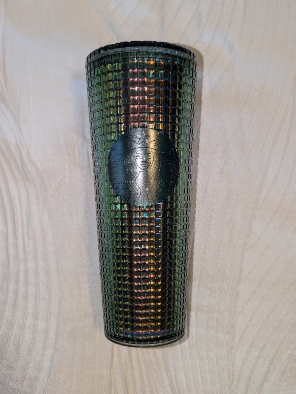 4/$16 ❇️ Starbucks 2022 Green Rainforest Iridescent Grid Cold Cup Tumbler